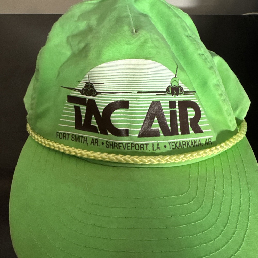 Tac Air Snapback Snap Back Sliding Clip Hat Cap * Neon Green Fort Smith Ar H001 - Picture 2 of 3